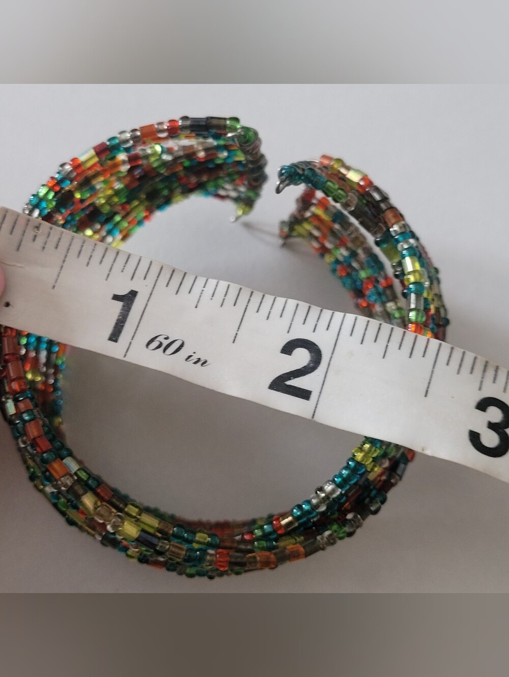 Multi-Color Seed Bead Cuff Bracelet - Picture 3 of 4